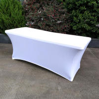 Mantel ajustado de LICRA de 4/6 pies, cubierta de mesa de tela plegable de alta elasticidad, mantel Rectangular para mesa de comedor, banquete, fiesta de boda - details 14