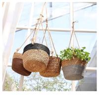 Cesta que teje de la cuerda de cáñamo de la maceta del balcón de la carne del jardín interior - details 0