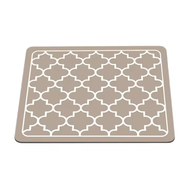 Alfombrilla de secado de platos absorbente para encimera de cocina, accesorios de barra de café, aptos debajo de la cafetera, marrón, 50x30cm - 1