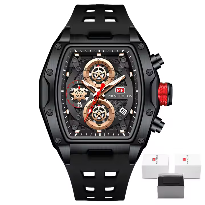 Reloj Deportivo de Carreras para Hombre, Esfera Esqueleto, Resistente al Agua, Luminoso, Reloj de Pulsera para Exteriores y Negocios - 1