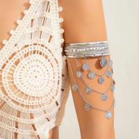Pulsera de Metal Dorado con Moneda de Hoja Tassel de Brazo Alto para Hombres y Mujeres - details 17