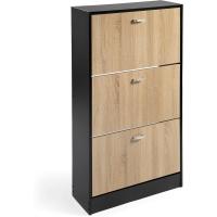 Mínimalista Diseño de Puerta Oscilobatiente 6 Baldas para 28 Zapatos Estructura Blanco/Taupe - details 9
