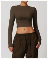 Ropa de Yoga de manga larga de afilado de secado rápido, ajustada, deportiva, ajustada, manga larga, ropa exterior, correr, Fitness, gimnasio, Tops femeninos - details 6