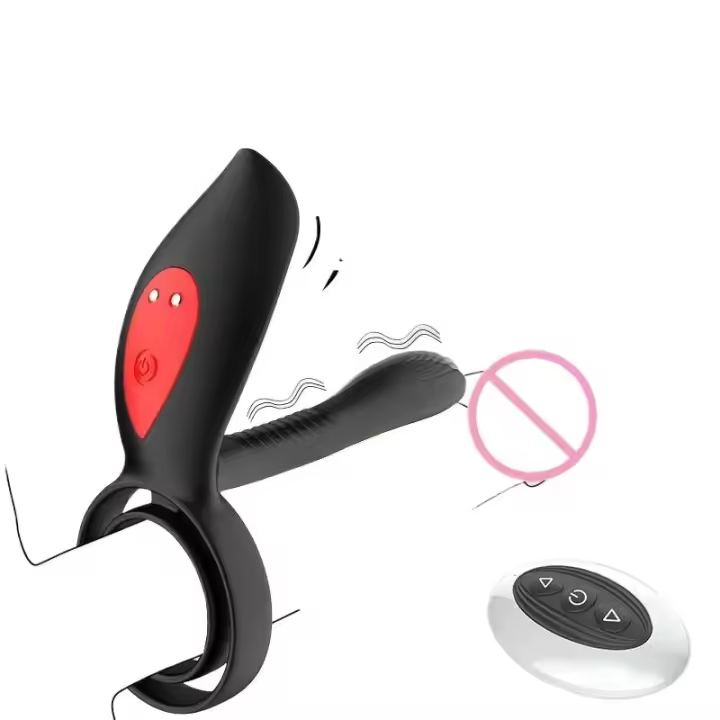 Empaque privado Sexy 10 Frecuencia Erección duradera Próstata Masaje vaginal Vibrador Pezones Estimulador de clítoris Anillo dual Vibrante - 1