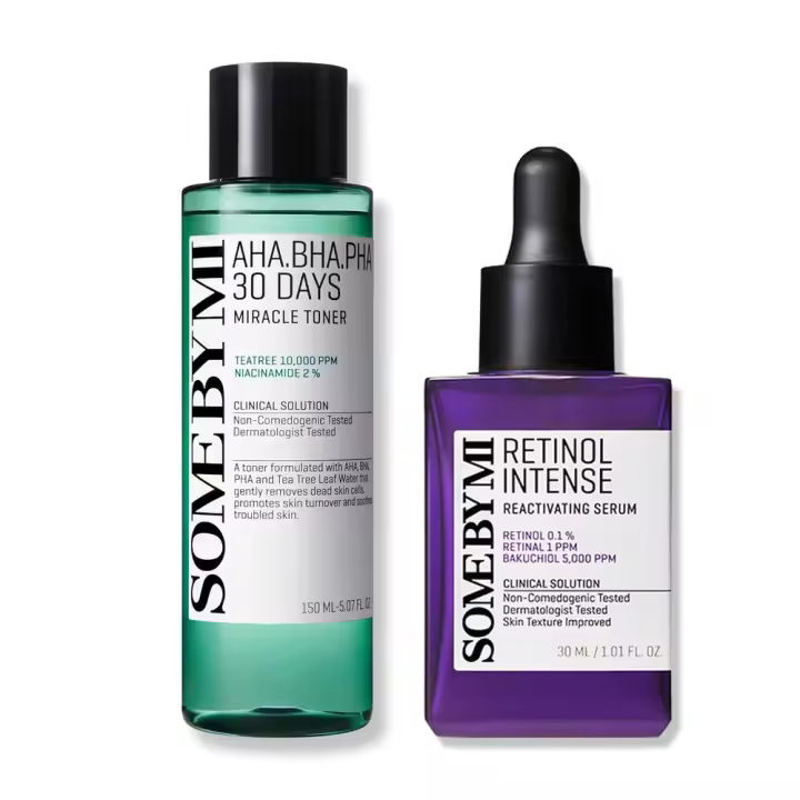 SOME BY MI Retinol Sérum reactivador intenso + AHA BHA PHA Tónico milagroso de 30 días - 1