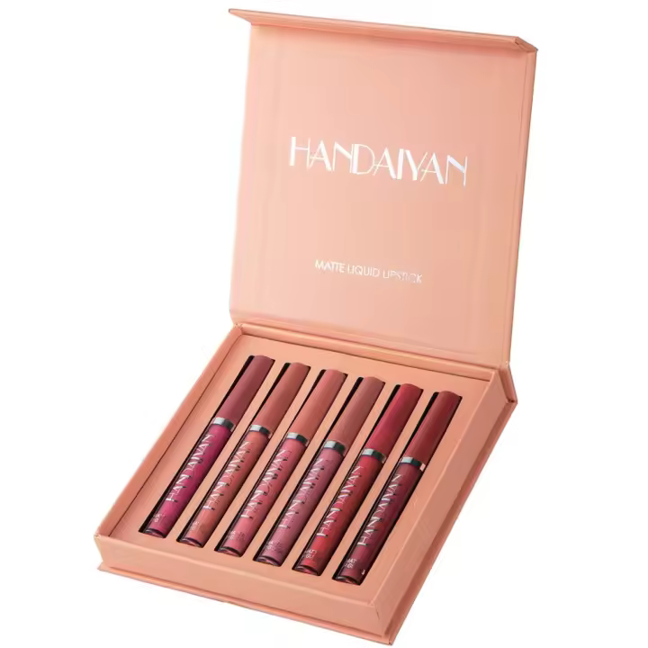 Pintalabios Líquido Permanente, 6 piezas, Mate, Larga duración, Rosa, Brillo, Barras de Labios, Maquillaje para Mujer, Regalo - 1