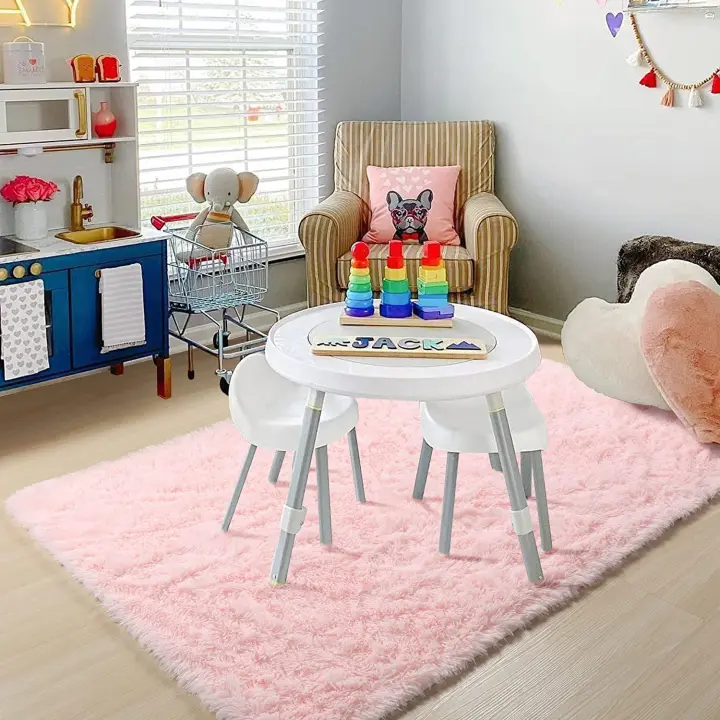 Alfombra suave y esponjosa para dormitorio, decoración de sala de estar, habitación de Niños de felpa, alfombra antideslizante para niñas y niños - 1
