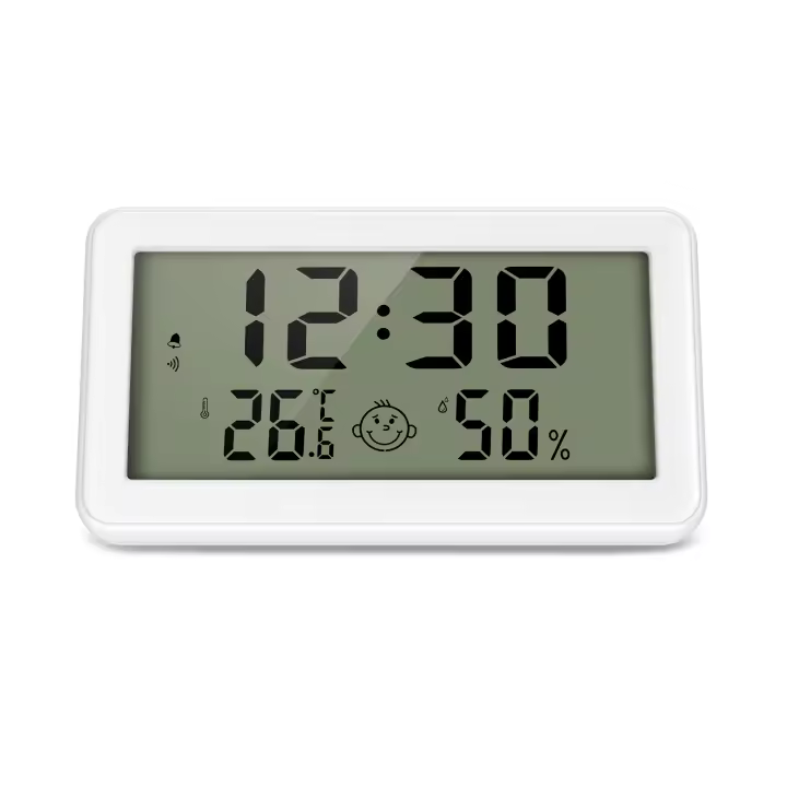 ORIA-termómetro Digital para interiores, higrómetro de 4 pulgadas, Monitor de temperatura y humedad con reloj para invernadero, habitación de bebé - 1
