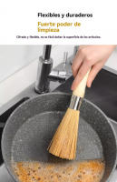 Cepillos de Wok de Bambú Natural Cepillo de Limpieza de Cocina de Madera para Platos, Ollas de Hierro Fundido, Verduras y Fregadero Hecho en China - details 4