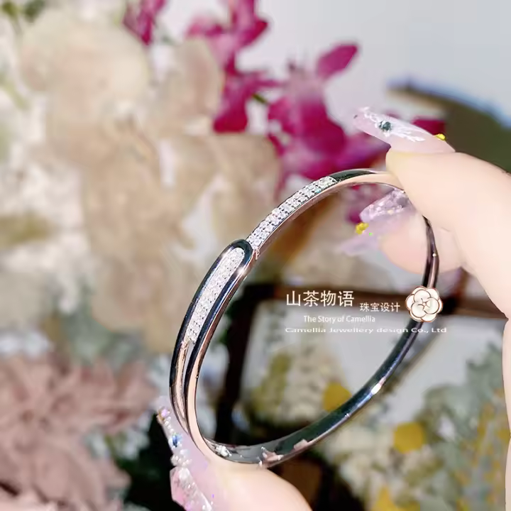 Pulsera de cielo estrellado para niña simple europea y americana chapada en plata S925 5A pulsera versátil con nicho de circón - 1