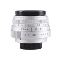 Lente de Tv de 25MM F1.8 C, lente de Tv/Cctv para cámara de montaje en C de 16Mm, lente principal de Enfoque Manual-plateado - details 0