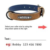 Collares personalizados cuero, Collar Perro, etiquetas identificación de nombre para perros pequeños medianos grandes Pitbull - details 3
