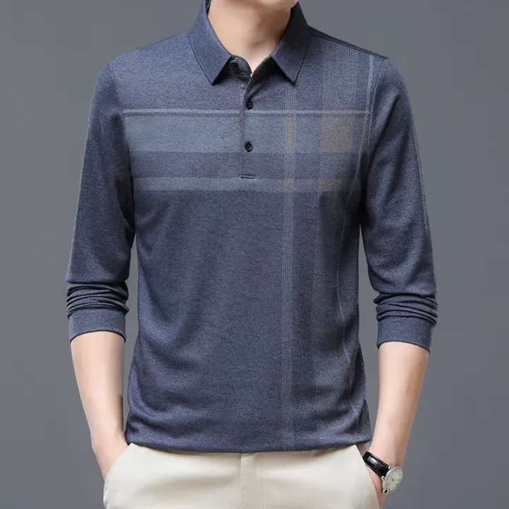 Camiseta Casual de Manga Larga para Hombres CASUMANL Moda de Primavera Otoño para Ropa de Hombre - 1