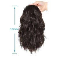 Extensión de cola de caballo con cordón sintético, ondulado, rizado, ombré, ondulación de agua, cola de caballo falsa, piezas de pelo corto Natural de 12 pulgadas, diario - details 0