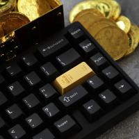 Capuchones para teclas premium de aleación de zinc dorado de alta calidad, capuchones artesanales personalizados de metal y aluminio, capuchones para teclado mecánico con perfil Cherry MX ergonómico, accesorios gaming compatibles con switches Cherry. - details 1