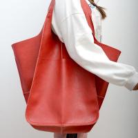 Nueva mujer retro simple nuevo bolso grande simple de cuero suave de gran capacidad de hombro portátil bolso grande - details 6