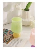 Taza colorida de tulipán con pies de agua, taza de borosilicato alto, corazón de niña, vino, leche, vaso - details 6