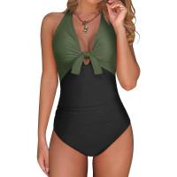 Reductor de abdomen para mujer, traje de baño sexy de una pieza con cuello en V, ropa de talla grande. - details 3
