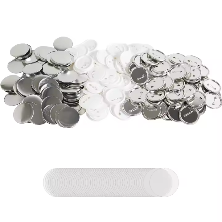 Succebuy Botón de Retrocedo para Hacer Botones DIY Metal y Plástico con Película Transparente y Papel en Blanco para Insignias Personalizadas - 1