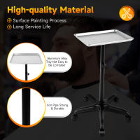 Bandeja de aluminio con ruedas para salón de belleza, carro para tatuaje, altura ajustable, 70-110CM, Blateado - details 7
