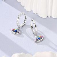 Pendientes coloridos de plata de circonio, cruz, calavera, torre de hierro, pluma estilográfica, taza de café, estrellas, regalos de mujer, joyería de boda - details 12