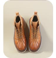 Botas informales de cuero de caña media, zapatos de cuero con puntera de concha británica, botas de trabajo. - details 3