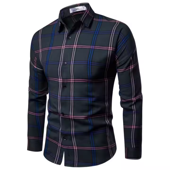 Camisa de manga larga para hombre, camisa casual para hombre. - 1