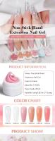 Gel antiadherente para extensión de uñas, Gel de pegamento de diamantes de imitación, color rosa claro, Coral desnudo, fácil de operar, 15ml - details 0