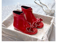 Nuevas botas de cuero de terciopelo para bebé, botas cortas de cristal de princesa - details 14
