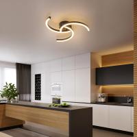 Plafón LED de Techo Negro Creativo, Luz Blanca Cálida de 3000K, Iluminación Interior Nórdica, 24W, 52x52x7 CM - details 4