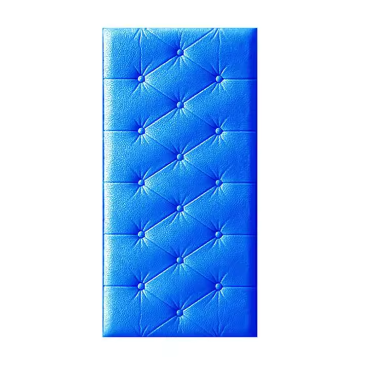 3D Leather Cladded Decor Wall Panel, Shockproof Peel and Stick Wall Sticker Soft Cushion for TV Walls, Children's Bedroom - 1