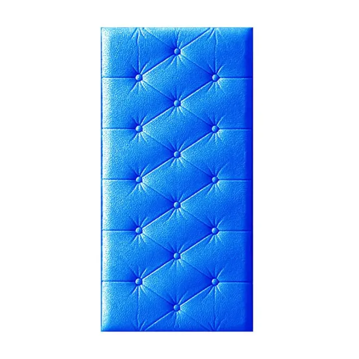 3D Leather Cladded Decor Wall Panel, Shockproof Peel and Stick Wall Sticker Soft Cushion for TV Walls, Children's Bedroom - 1