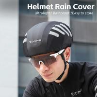 Gorros de bicicleta con cordón, cubierta de lluvia con tira reflectante, a prueba de viento, impermeable, Universal para cascos de ciclismo - details 4
