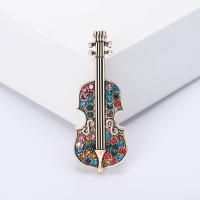 Vintage strass violín broche mujer broche versátil cardigan chal hebillas moda temperamento ropa accesorios - details 2