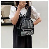 Mochila casual simple, moderna y de gran capacidad, diamantes de imitación de gas extranjero, bolsa de gas extranjero. - details 10