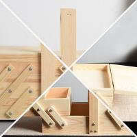 Caja de costura de madera, caja de almacenamiento de joyas, estuche organizador de cosméticos para el hogar - details 7