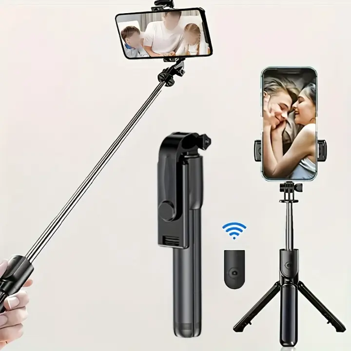 Trípode Portátil Universal para Móvil con Rotación de 360 ° , Soporte Antivibración Inalámbrico para Fotos y Selfies, Gimbal de Mano para Viajes y Transmisiones en Vivo - 1
