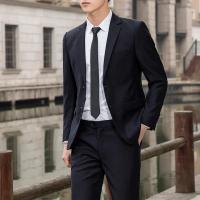 Traje de 2 piezas para hombres, traje, chaleco y pantalón, traje profesional sólido, casual - details 4