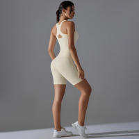 Hamidou-chándal de Yoga para mujer, conjunto deportivo de entrenamiento sin mangas, Tops de gimnasio, pantalones cortos de cintura alta para correr, ciclismo y gimnasio - details 13