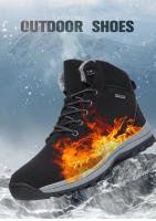 Botas de senderismo cálidas de invierno para hombre, zapatos de escalada al aire libre para clima frío, zapatos de Trekking antideslizantes, botas de nieve impermeables - details 3