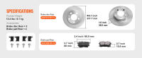 SucceBuy Kit de frenos traseros para AUDI A3(8L), SEAT IBIZA, SKODA OCTAVIA, ROOMSTER, VW GOLF Ⅳ, pastillas de freno de cerámica y reemplazo de rotores de 232 mm - details 6