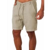Novedad de verano, pantalones cortos de lino y algodón para hombre, pantalones cortos deportivos informales ligeros y transpirables de color sólido, ropa de calle de moda para Fitness - details 1