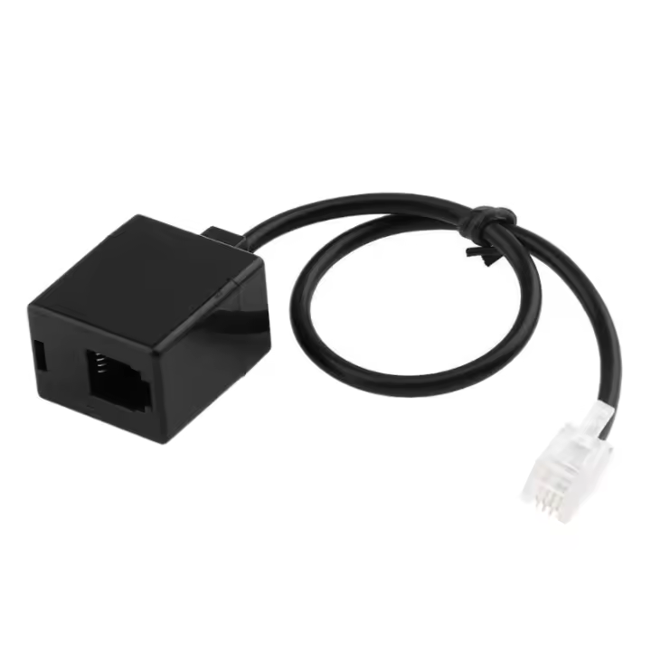 RJ9 4P4C conector de puerto macho a hembra doble, adaptador de auriculares, Cable de extensión de teléfono - 1