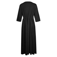 Vestido de Verano para Mujer 2024 Moda Casual con Cuello de Corbata Mangas 3/4 Botón de Cierre - details 14