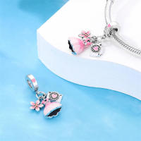 Dijes de plata de ley 100% para mujer, joyería fina DIY, regalo con cuentas de circón y Material metálico de piedra Natural - details 7