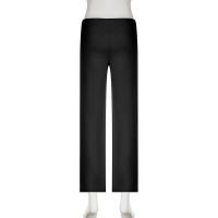 Pantalones de punto de pierna ancha a rayas con cintura elástica para mujer, novedad en la moda 2025 - details 14