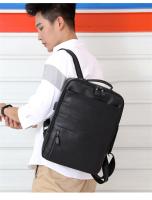 Mochilas de negocios impermeables para hombre, bolso para portátil de cuero PU, gran capacidad, carga USB, bolsa de viaje a la moda - details 3