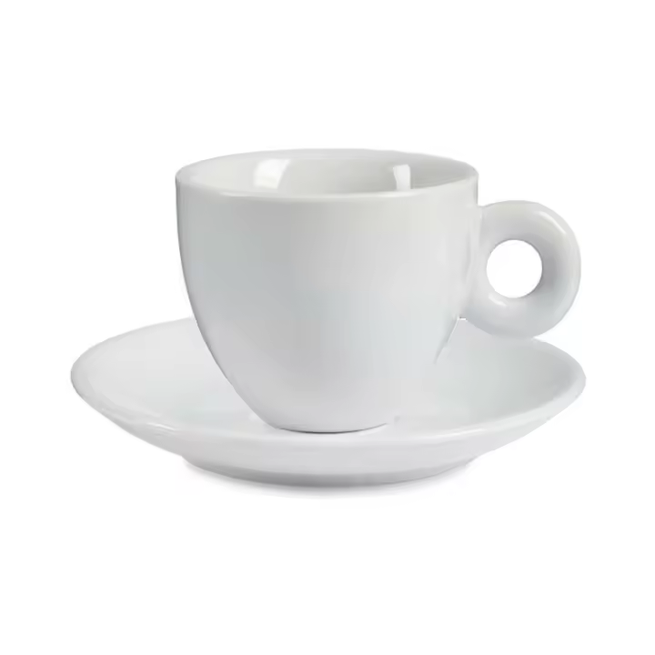 Juego de 6 tazas con plato de porcelana 220ml - 1