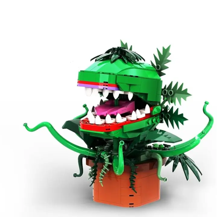 Kit de construcción de flores de plantas de piraña Audrey II, tienda pequeña de terrores, caníbal con boca que se puede abrir, coleccionable - 1