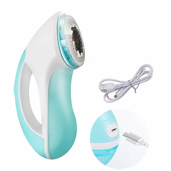 Recortador de bolas de pelo de ropa recargable por USB, Afeitadora eléctrica de tela, removedor de pelusa de suéter, azul claro - 1